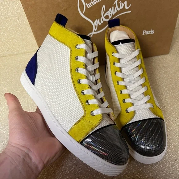 Louboutin yellow sneakers on sale
